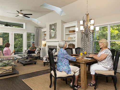 Entertaining friends in the Ashton open floorplan>